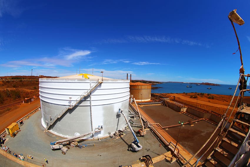 Image of diesel tanks onsite